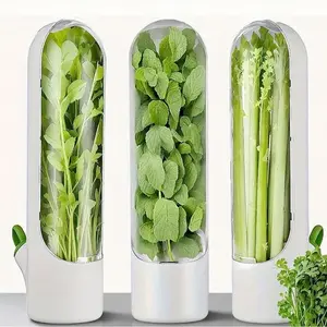 Herb & Vegetable Freshness Kit, Mint & Cilantro Preserving Cup with Hydroponic Storage Jar, High-Quality Kitchen Food Organizer