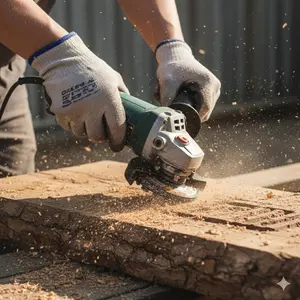 Professional High Carbon Steel Angle Grinder Chain Saw Blade Set, Wood Carving Disc & Cutting Kit with Anti-Kickback Safety Design for Hardwood DIY Projects and Workshop Tools.