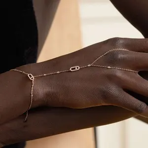 New style spliced geometric bracelet small fresh quality diamond hollowed-out finger bracelet women's style Bracele