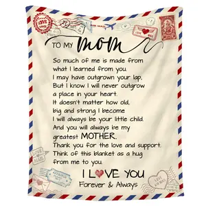 Fleece Throw Blanket - Soft, Wrinkle-Resistant, Flat-Weave, 60x80 in & 152Cm×127Cm（50X60in）), Christmas-Wedding-Thanksgiving Gift with Letters for Moms, Grandparents from Daughters-Sons