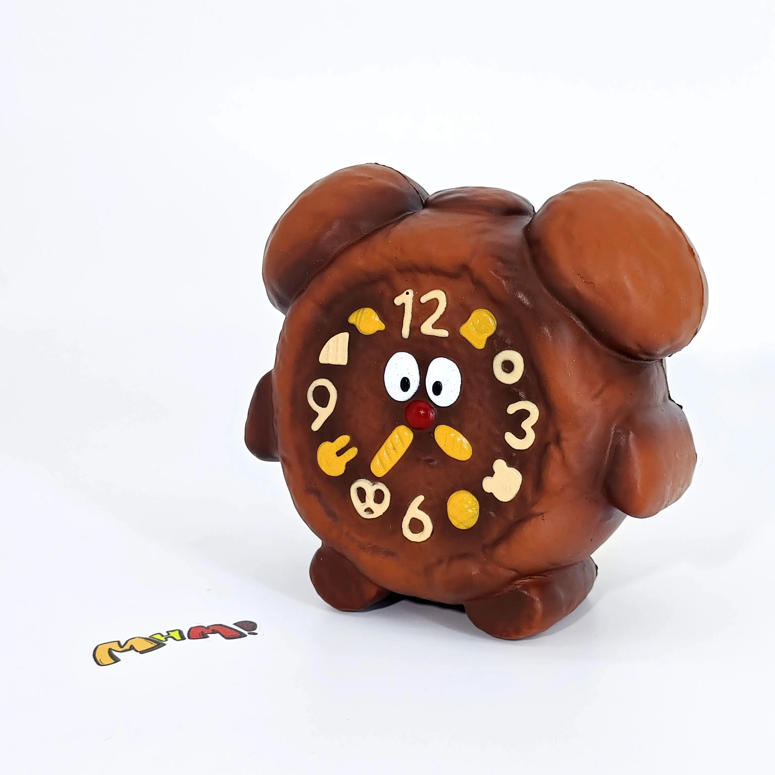 MHM Squishy Chocolate Alarm Clock Squishie, Slow Bounce Stress Relief Tool, Sensory Reliever, Fine Motor Skills Development Toy, Holiday Gift, Stress Relief Tools