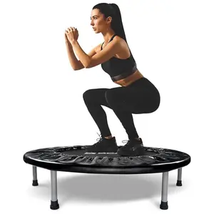 BCAN 38" Foldable Mini Trampoline,36" Non-Foldable Fitness Trampoline,Max Load 300lbs/170lbs with Safety Pad,Stable & Quiet Exercise Rebounder for Kids Adults Indoor/Garden Workout