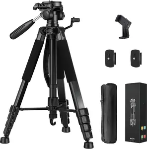 Tripod Camera Tripods, 74" Tripod for Camera Phone Video Recording, Heavy Duty Cameras Tripod Stand, Professional Travel DSLR Tripods Compatible with  , Max Load 15 LB