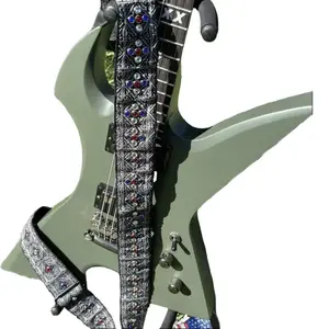 Custom 4Th Of July Guitar Strap Crafted With Austrian crystals-C.B.A