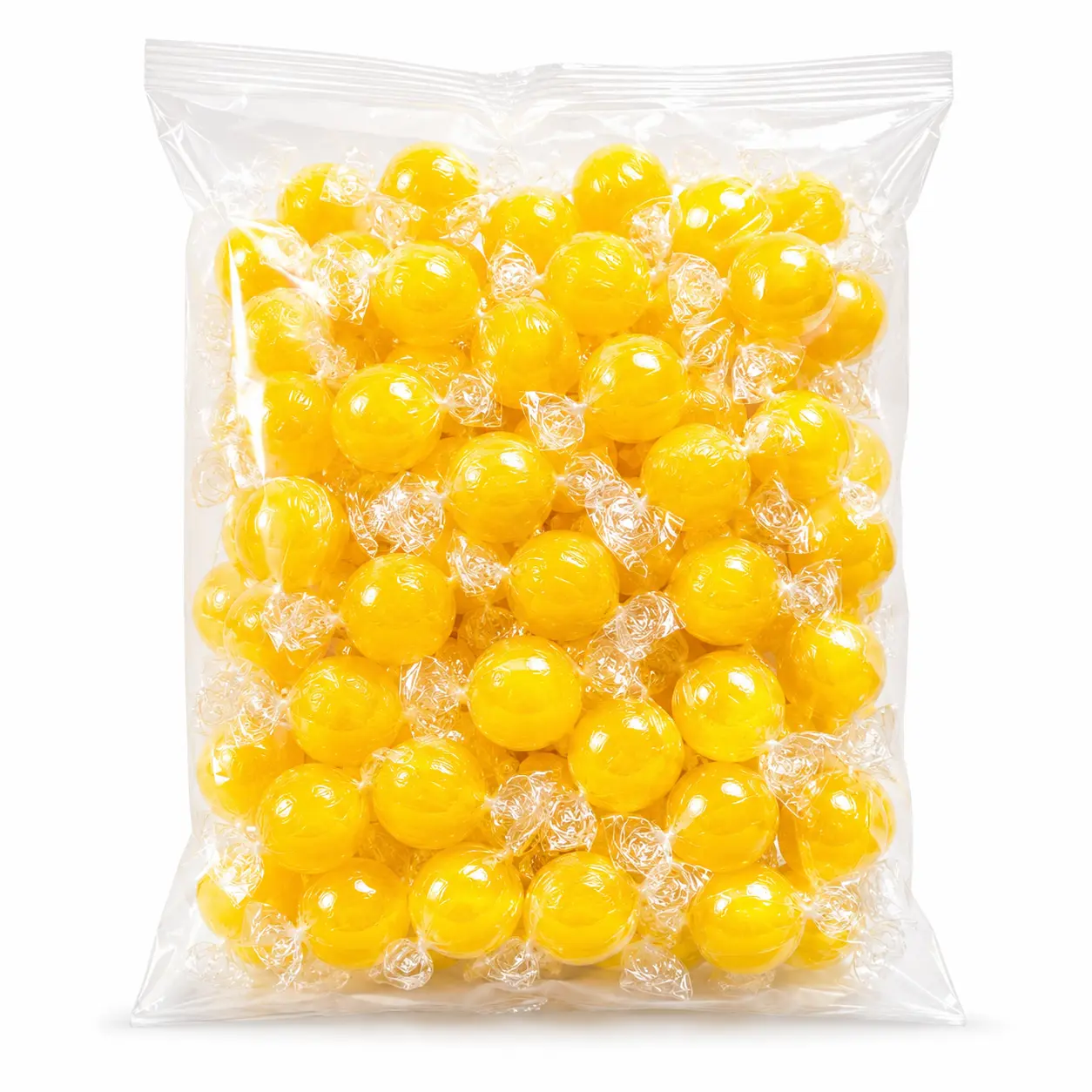 Lemon Hard Candy Balls Individually Wrapped 1 lb Jumbo Yellow Suckers