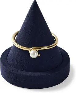 Microfiber Single Bracelet Display Stand Professional  Stand for Bangle Bracelet Watch (Blue,Microfiber)