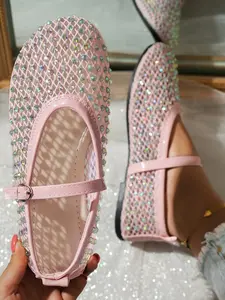 Elegant Rhinestone Mesh Mary Jane Shoes, Breathable Soft Sole Comfortable Versatile Fairy Shoes, Perfect for Daily Wear and Special Occasions