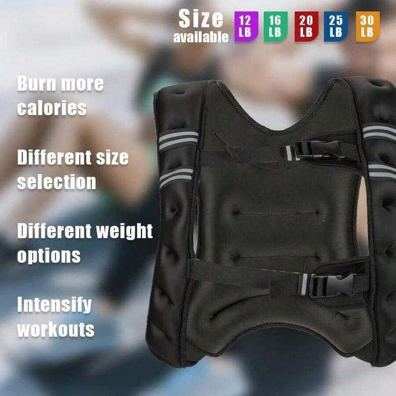 Weighted Vest, 12lb/16lb/20lb/25b/30lb for Men, Women with Reflective Stripe, Weight Vests Adjustable for Workout, Strength Training, Running, Fitness, Muscle Building, Weight Los