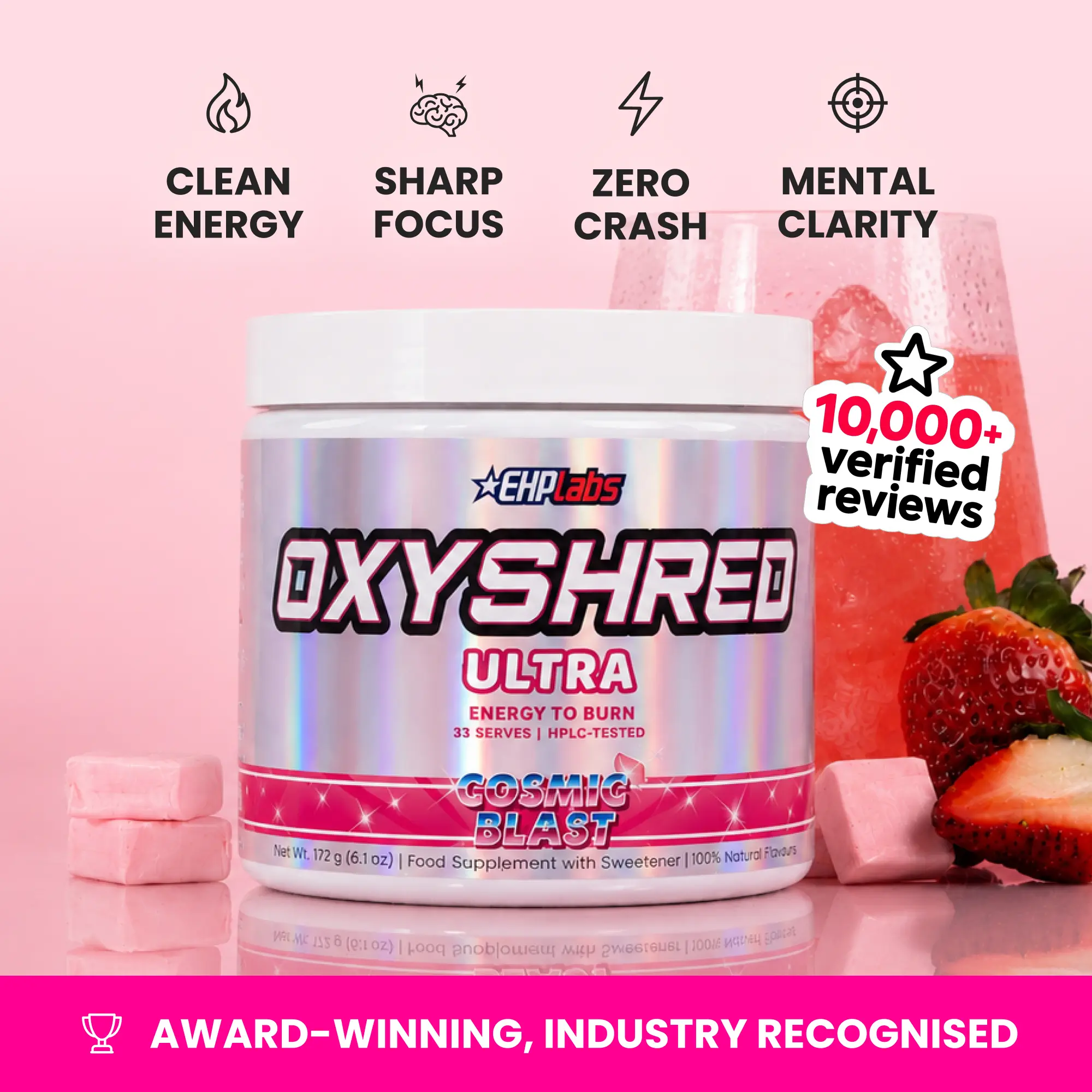 OxyShred Ultra Energy Powder | 33 & 60 Serve Value Tub | Sugar Free Pre-Workout Drink Mix | Daily Energy & Focus Support | Train Harder, Recover Faster