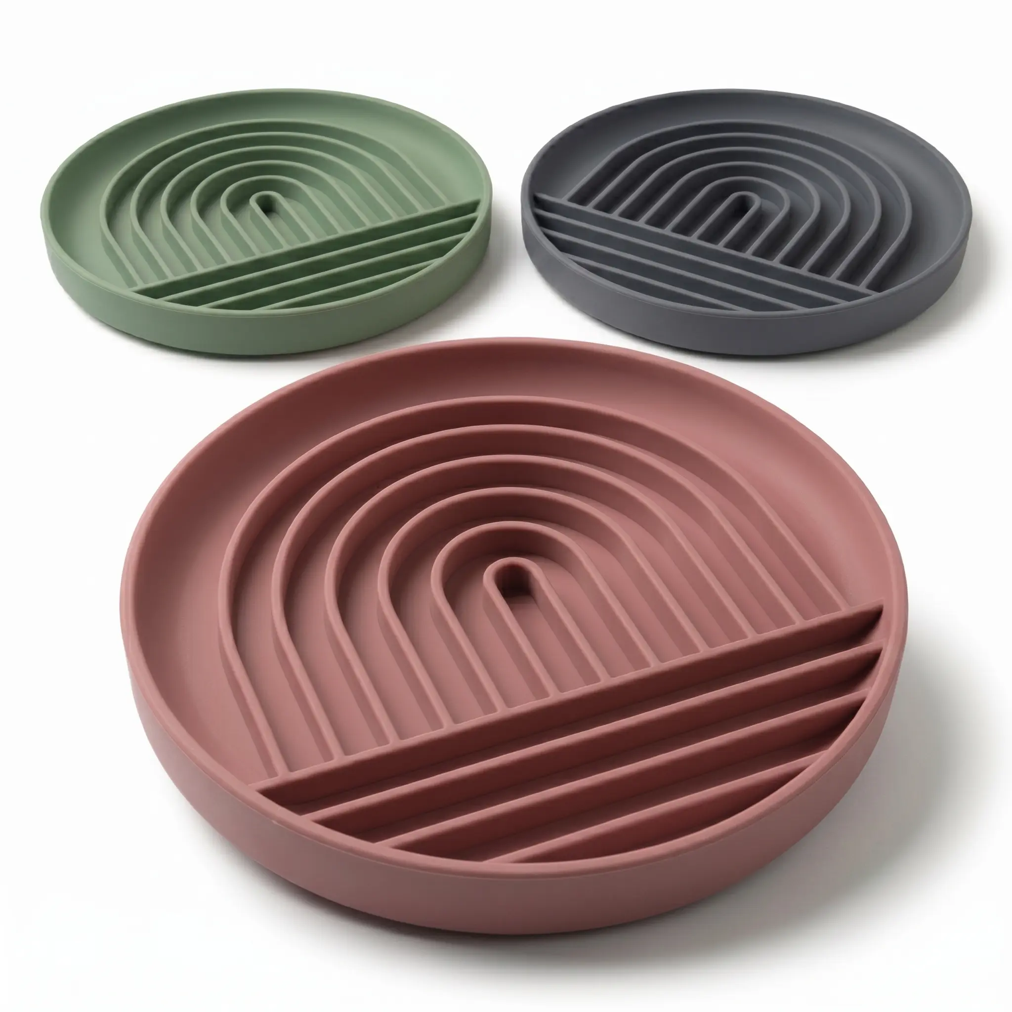 Anti-Slip Silicone Dog Lick Mat - 8-inch Diameter 2-in-1 Canine Enrichment Bowl/Dish, Boredom Reducer Liquid Treat Feeder for All Breeds’ Calming Relief