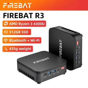 Mini PC AMD 4300U, 16GB RAM 512GB SSD, USB-C, USB3.2 Type-A, HDMI2.0 & DP1.4, WiFi6 & BT5.2, Triple 4K Displays Support, Desktop PC For Home, Students