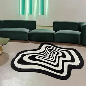 Irregular Twisted Line Pattern Floor Mat, Creative Non-slip Soft Floor Carpet, Decorative Area Rug for Home Living Room Bedroom Hotel Dormitory