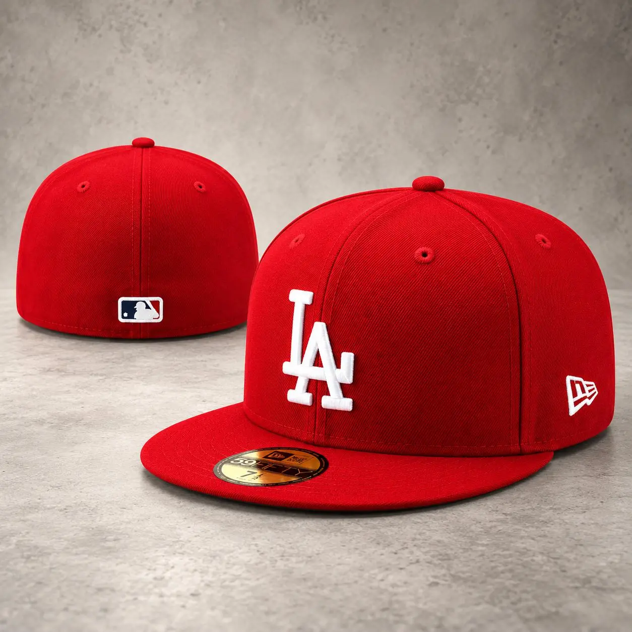 New Era 59FIFTY MLB Fitted Baseball Cap, LA Dodgers NY Yankees Flat Brim Hat, Embroidered Logo Unisex Streetwear