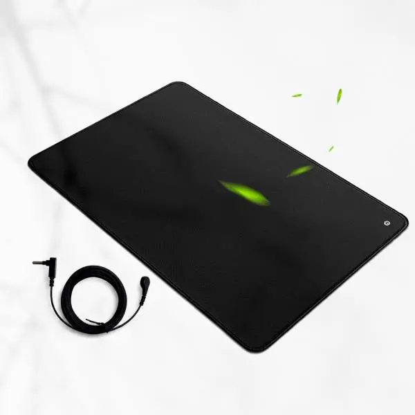 Grounding Mat for Sleeping & Office Use, 23.6x11.8in Earthing Pad for Bed-Desk, EMF Protection Accessory for Full Body Relaxation & Natural Energy Balance