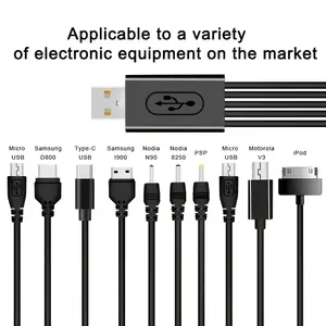 Universal USB To Multi Plug Cell Phone   10 to 1 USB  For Samsung Xiaomi Huawei Google OPPO Vivo   pad holder stand data sync cable  with extendable tripod desk long durable material fixing mount fast type c  cord Foldable Solar Power Bank double charger