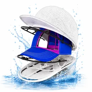 PP Hat Washer Cage with Adjustable Shaper, 1 Pack White Laundry Accessory for Adult Caps, Washer-Dishwasher Protection Organizer, Home Supplies with Free White Zipper Mesh Bag Gift Option for Father's Day