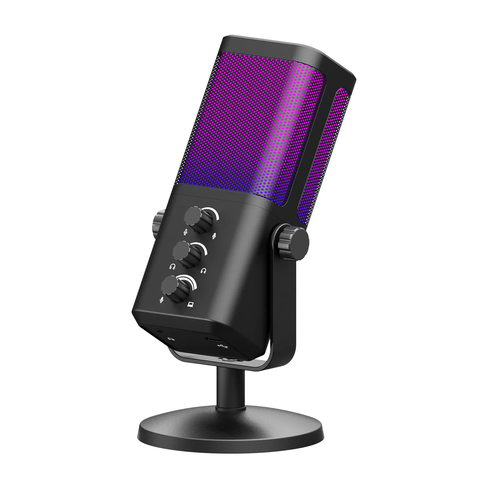 XTUGA M7 USB Gaming Microphone for Podcast Recording, Dynamic RGB ...