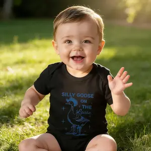 Baby Bodysuit Silly Goose On The Loose Print 100% Pure Cotton Non-Irritating Snap Closure Breathable Perfect For Gifting & Everyday