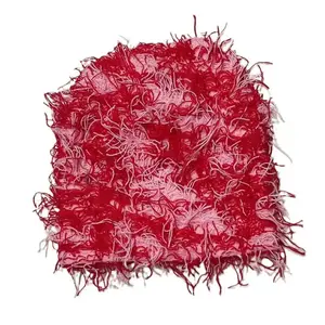 Distressed Balaclava Beanie Hat Embroidery Private Woven Tag Label Grassy Distressed Knit Ski Mask