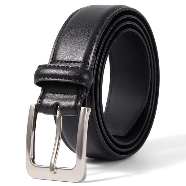VATAN Men's Genuine Leather Belt - Circular Metal Buckle, Heavy-Duty Adjustable, Western Style, Casual Waistband, Premium Accessory for Dress/Casual Wear, Ideal Mens Gifts,sohochic
