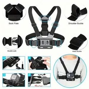 1piece adjustable chest strap, Camera Phone Holder, first person perspective video recording accessory suitable for outdoor activities such as cycling, skiing, rowing, hunting, etc, Cellphone Accessory