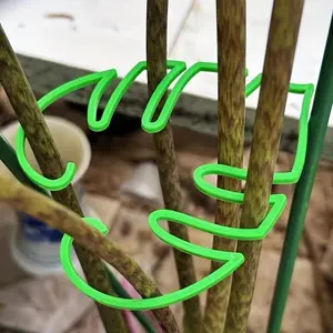 Plastic Monstera Plant Support Holder, Green Bamboo Stem Deflector, Indoor Plant Stabilizer, Garden Potted Plant Support Holder