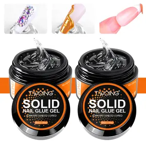 TWOING 30g Solid Nail Glue Gel – Extra Large Capacity Strong Adhesive for Press-On Nails, False Nail Tips & Rhinestones, UV Light Cured for DIY Nail Art at Home or Salon