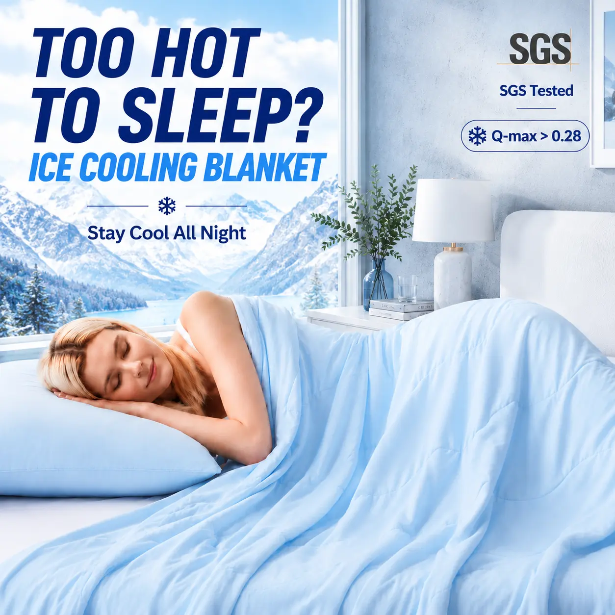 CANSUNCH Cooling Breathable Soft Blanket for Bed - Instant Cooling Reversible Throws, Lightweight, Skin-Friendly, Solid, Night-Sweat Relief, Machine Washable, SGS Tested for Hot Sleepers