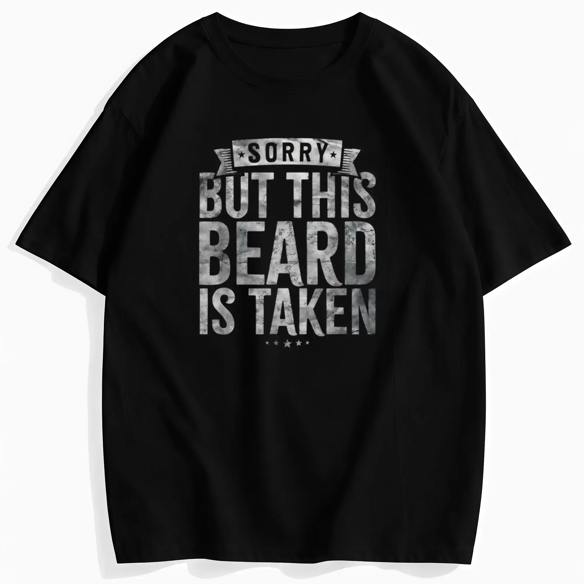 Men's Relaxed Fit Funny Beard T-Shirt – Casual Crew Neck with 'Sorry, This Beard Is Taken' Print