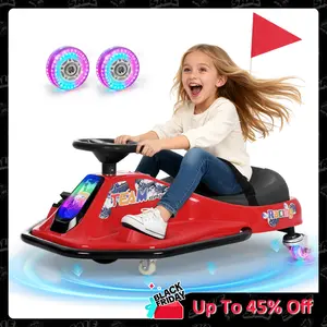 [Live] Sophia & William Kids Electric 24V Drift Car, 2 Speed Wiggle Go Kart for Boys & Girls Ages 3+, Front Lights, Bluetooth Music & Safety Harness