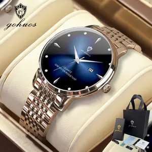 GOHUOS Luxury Sports Men Watch Waterproof Luminous Stainless Steel Date Wristwatch For Man Quartz Clock Business Men's Watches