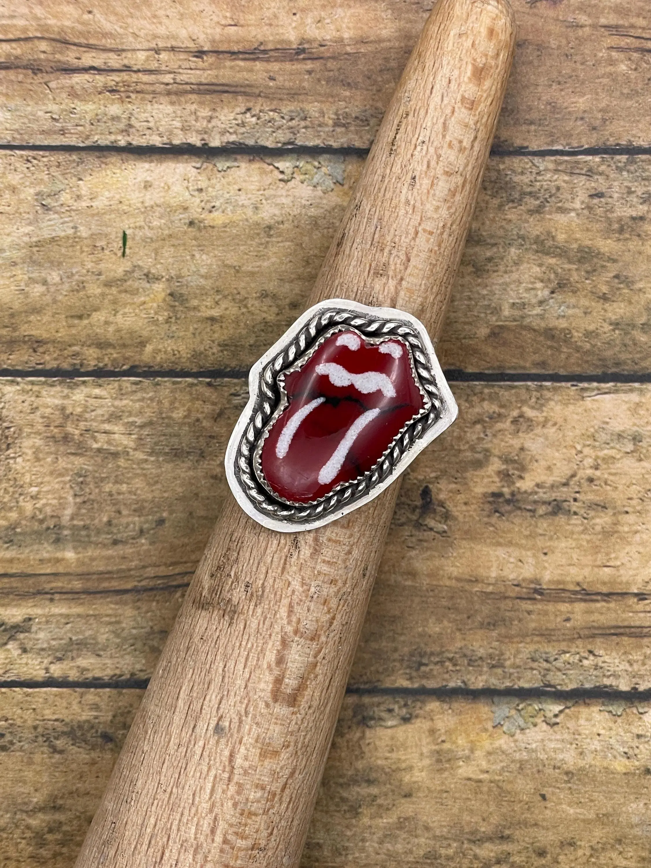 Rowlan-Rolling Stones Ring with Bloody Basin Jasper Gemstone
