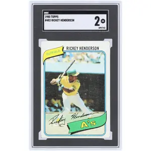 Rickey Henderson Oakland A's 1980 Topps #482 SGC Authenticated 2 Rookie Card