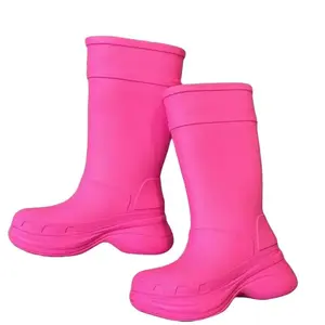 Luxury co-branded Cave rubber Rain boots designer Anti slip Thick Bottom High top Walking shoes  trendy dad shoes