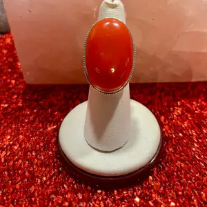 Red Coral Ring On 925 Sterling Silver. Size 6