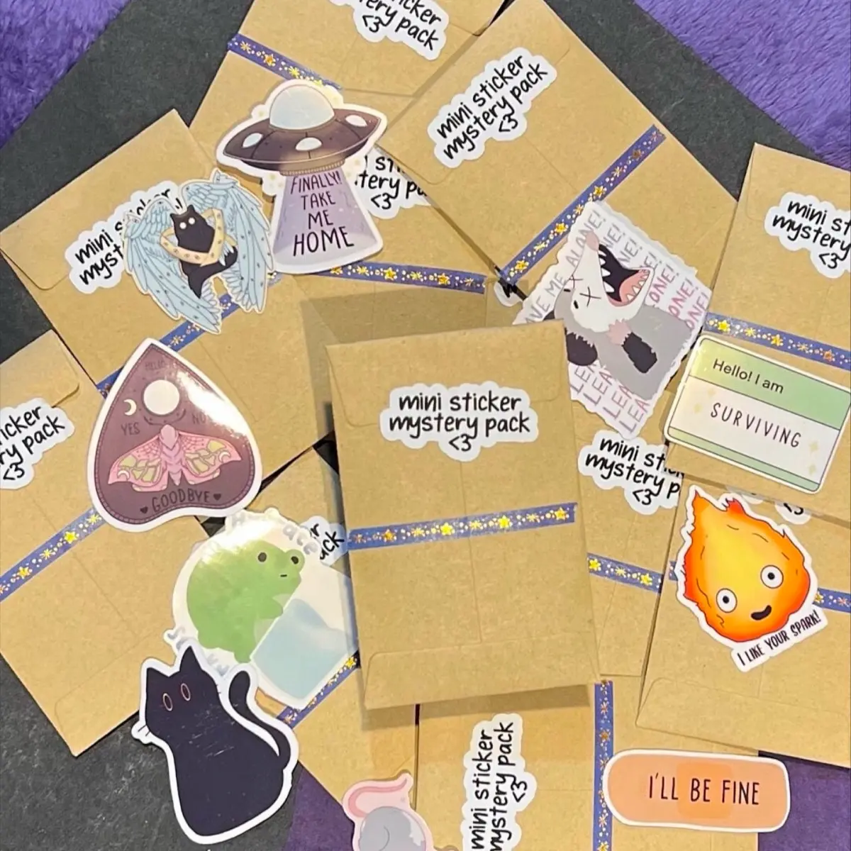 Mini Sticker Pack (10) - Random Mini Sticker Bundle with Cute Flake Pieces, Deco Planner Journal Stickers & Water Bottle Stickers