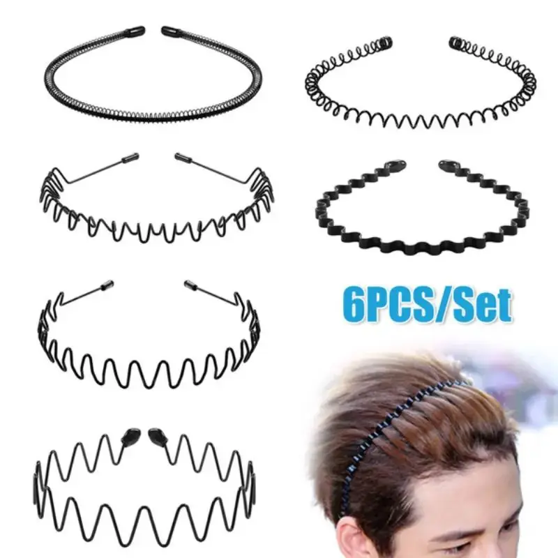 Unisex Anti-Slip Wave Pattern Headbands Set, Simple Casual Sports Hair Bands, Durable Design for Daily Use & Outdoor Activities, Zigzag Headband, Workout Headband