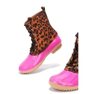 Pink w/Leopard Rainboot