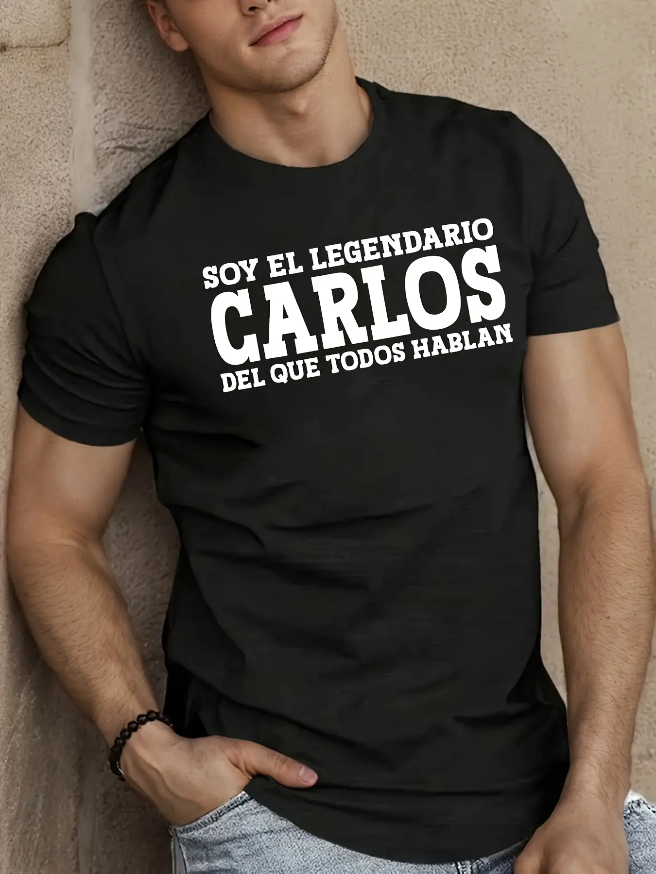 I AM THE LEGENDARY CARLOS Men'S Graphic T-Shirt - unisex soft cotton short sleeve t shirt, vintage graphic casual tee for men women teens, perfect birthday holiday gift for camping travel gym daily street  wear