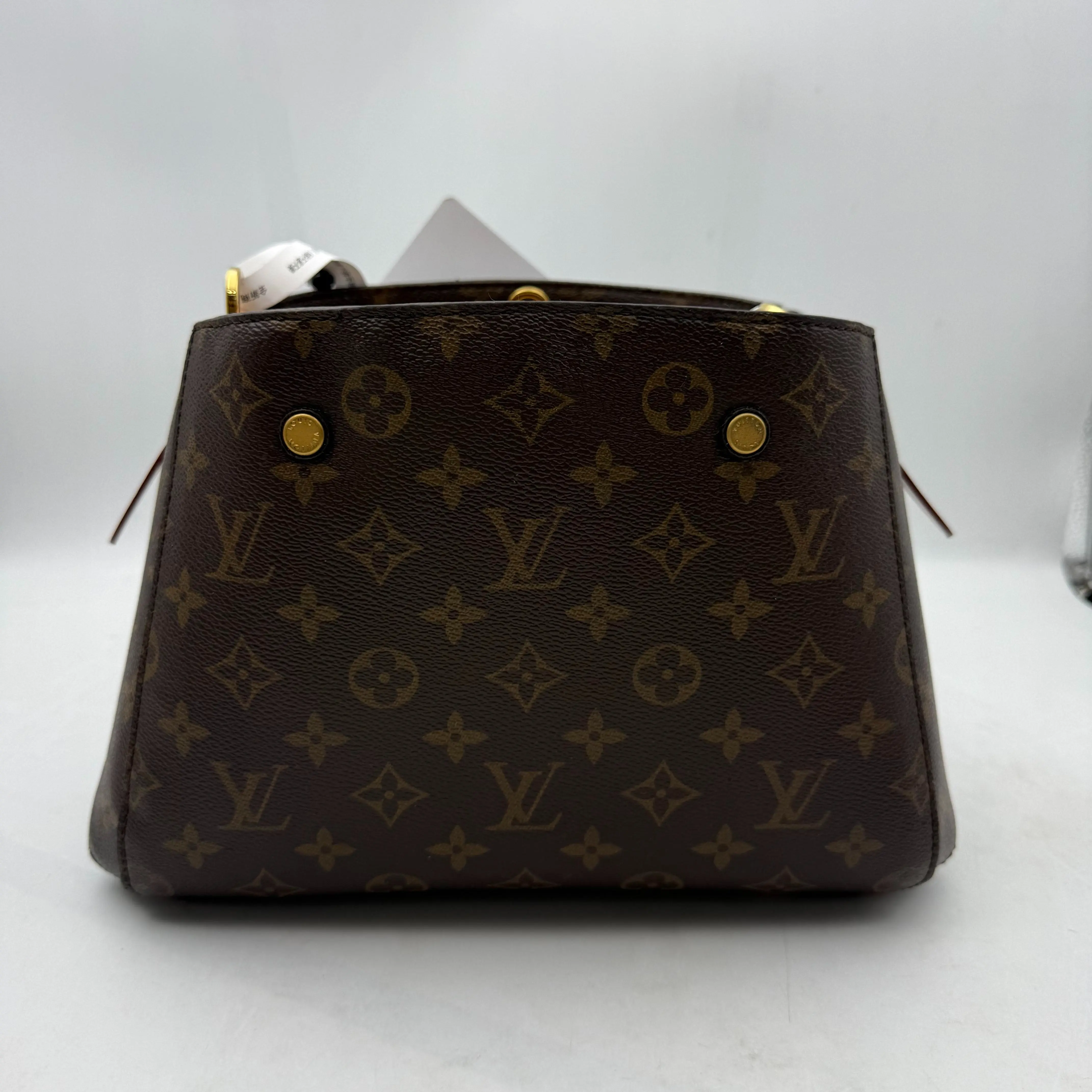 Pre-owned Louis Vuitton Riveting Monogram Canvas Tote Bag Gold Stud Details