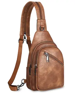 SYTRAH Sling Bag for Women, Crossbody Bags for Women Trendy Crossbody purse Vegan Leather Sling Backpack Chest Bag with Dual Purpose Strap