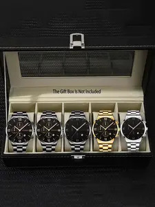 Men Women Quartz Watch Set, Simple Style Round Alloy Case, Multifunctional Daily Wear, Non-Rechargeable Button Battery, Ideal Gift, Quartz Analog Watch