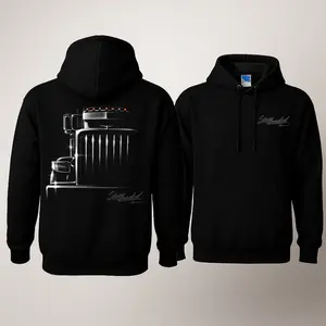 Stay Loaded Hoodie with 2 Sides Graphic, Blackout Chrome Semi Truck Front Back Print and Subtle Script Logo Front, Soft Cotton Blend Pullover, Streetwear Hoodie for Men and Women, Gift for Truck Drivers, Automotive Fans, and Viral TikTok Style