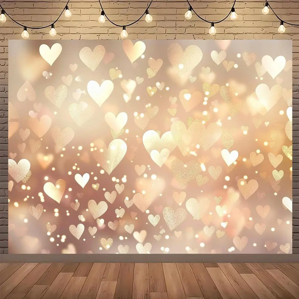 1pc Valentine's Day Glitter Love Heart Backdrop, Romantic Photography Background for Weddings, Mother's Day, and Parties, Polyester Party Wall Decorations, Available in Sizes 99.06x149.86 cm or 1