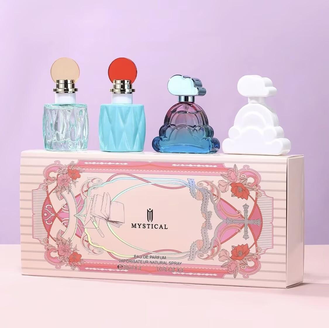 Cloud Series Perfume Gift Set - 30ml*4(1.OFL.OZ.*4) - Floral Musk Fragrance Collection - with Rich Floral& Soft Musk Notes - Travel Perfume - Gentle & Attractive, Perfect for Casual Formal Wear - pheromone perfume - ok perfume