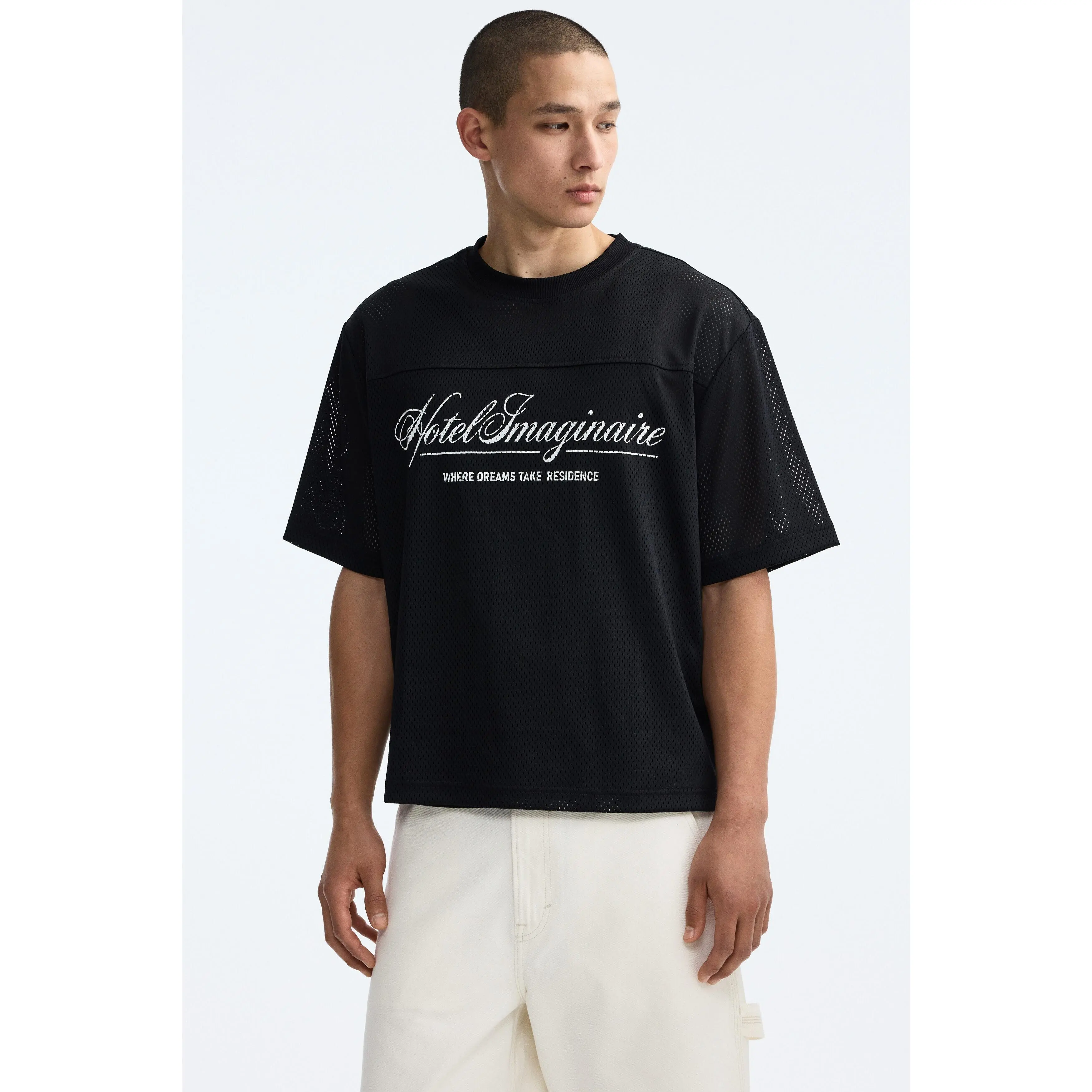 H&M Oversized Fit Printed mesh T-shirt