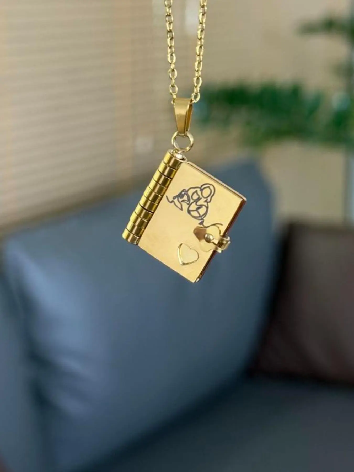 Book Charm Necklace for Granddaughter
