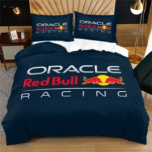 Red Bull Energy Duvet Cover Set,Suitable for Teenagers,Boys,and Adults Bedroom Bedding Set,Including 1 Duvet Cover and 1 or 2 Pillowcases (Excluding Quilt and Pillow Inserts)