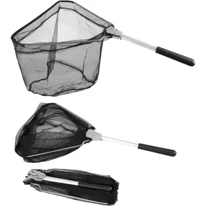 Telescoping Fishing Landing Net Portable Extendable Pole Handle Freshwater Saltwater Fish Net for Kids Men Women 40-63 Inches Outdoor Angling Gear