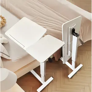 Overbed Bedside Desk Mobile Rolling Laptop Stand Tilting Overbed Table with Wheels Height Adjustable Tray Table for Laptop Bed Sofa Side Table , Bedside Table